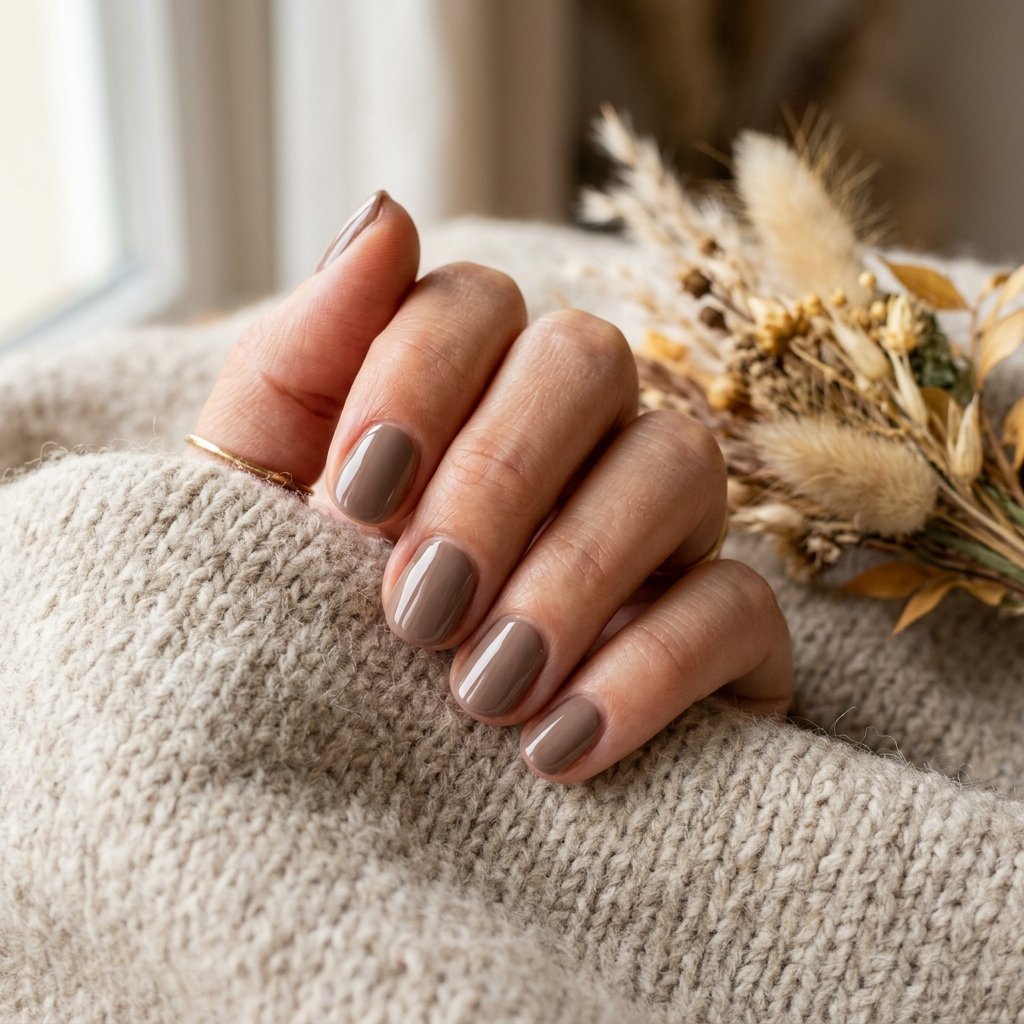 23 Fall Nails Ideas for Autumn You'll Be Obsessed With This Year 11 Soft Taupe Nails