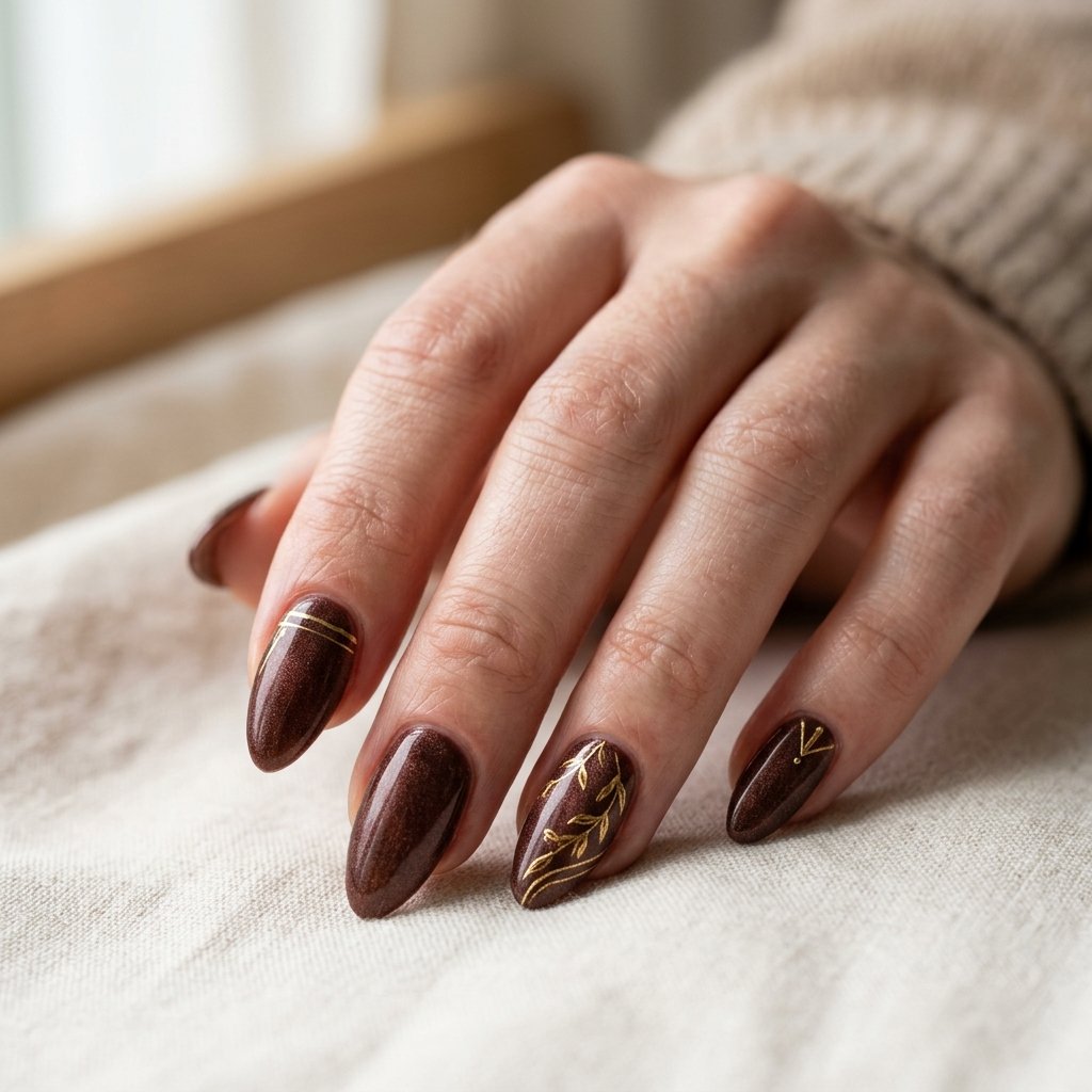 18 Fall Nail Art Ideas That Will Upgrade Your Manicure Instantly 19 Velvet Brown Art
