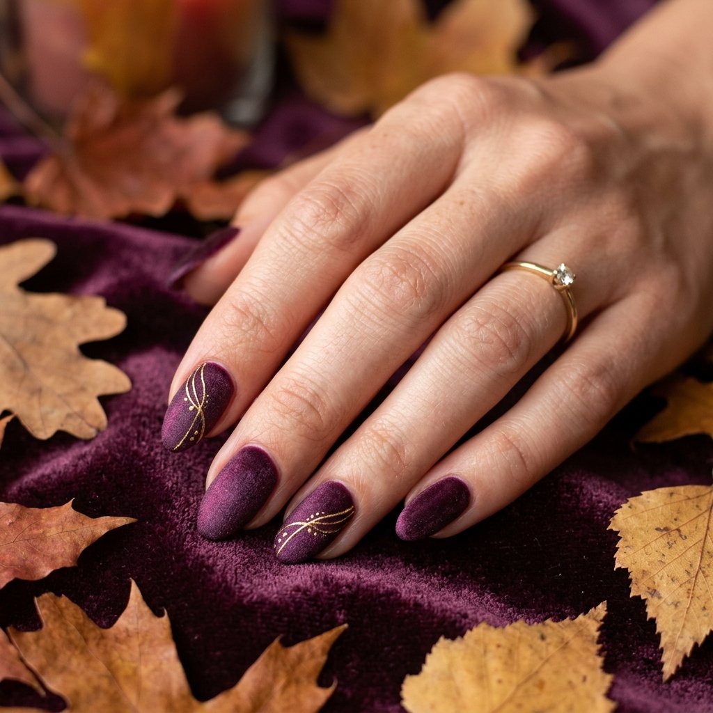 23 Fall Nails Ideas for Autumn You'll Be Obsessed With This Year 21 Velvet Plum Nails