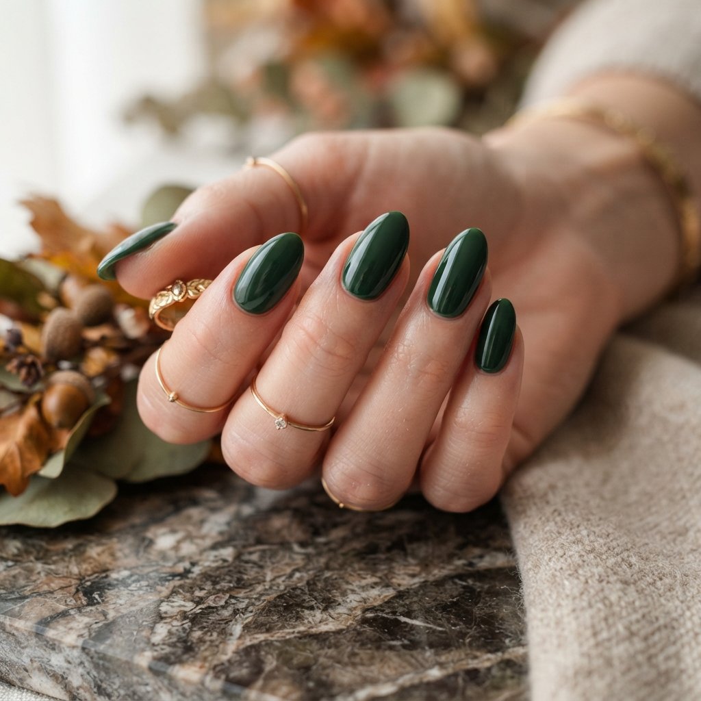 22 Fall Nail Inspiration Ideas You Need to Save Before Your Next Mani 9 Forest Green Nails