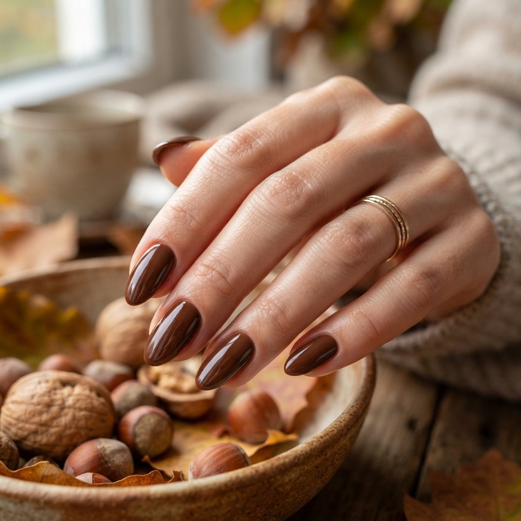  Glossy Walnut Nails