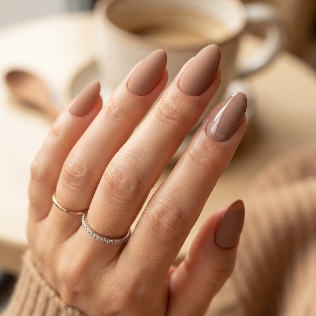 22 Fall Nail Inspiration Ideas You Need to Save Before Your Next Mani 12 Matte Mocha Nails