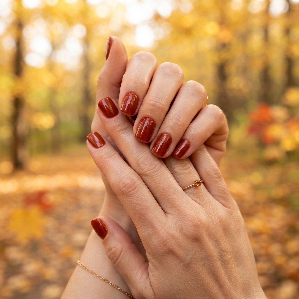19 Short Square September Nail Designs That Look So Chic 11 Maple Red