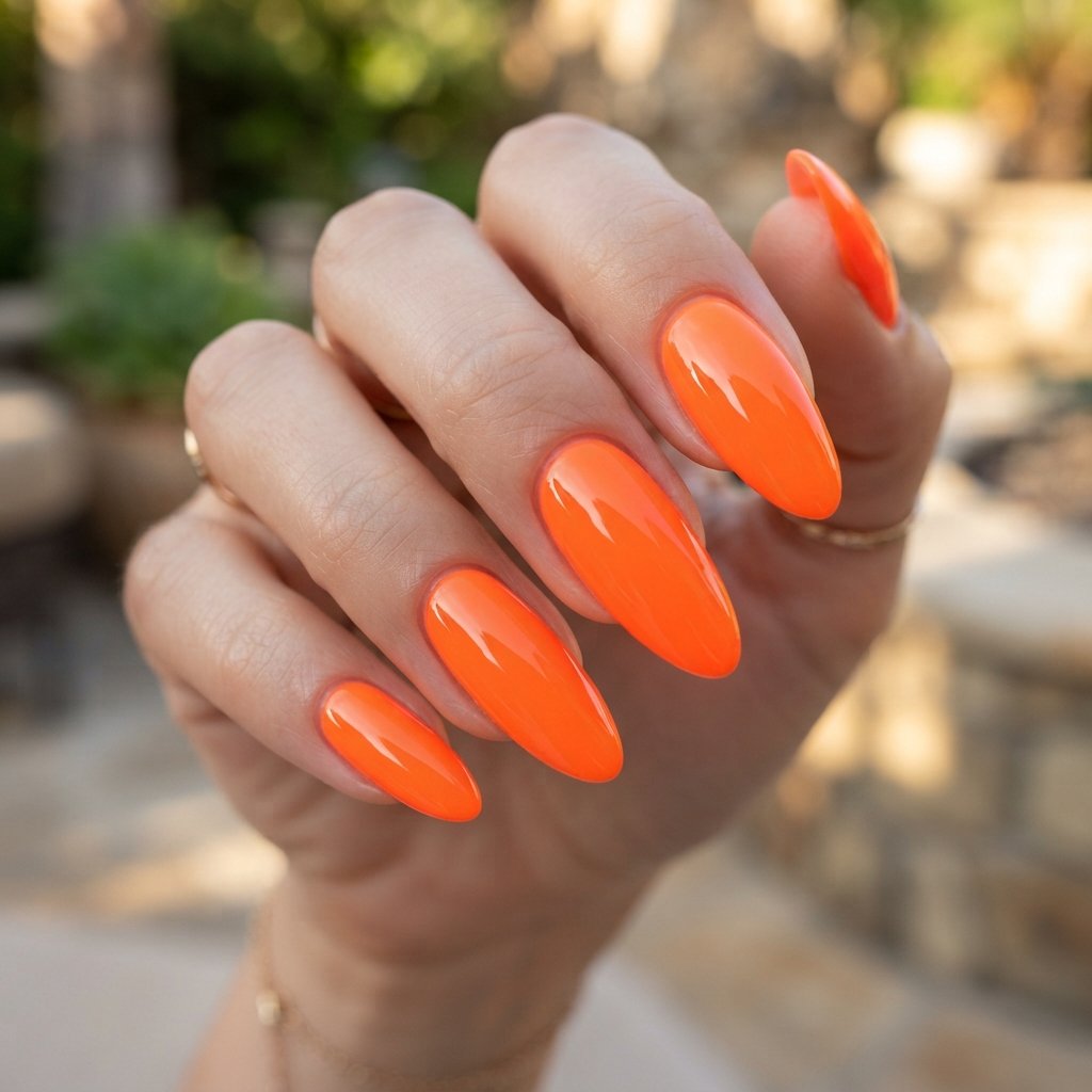  Neon Orange Nails