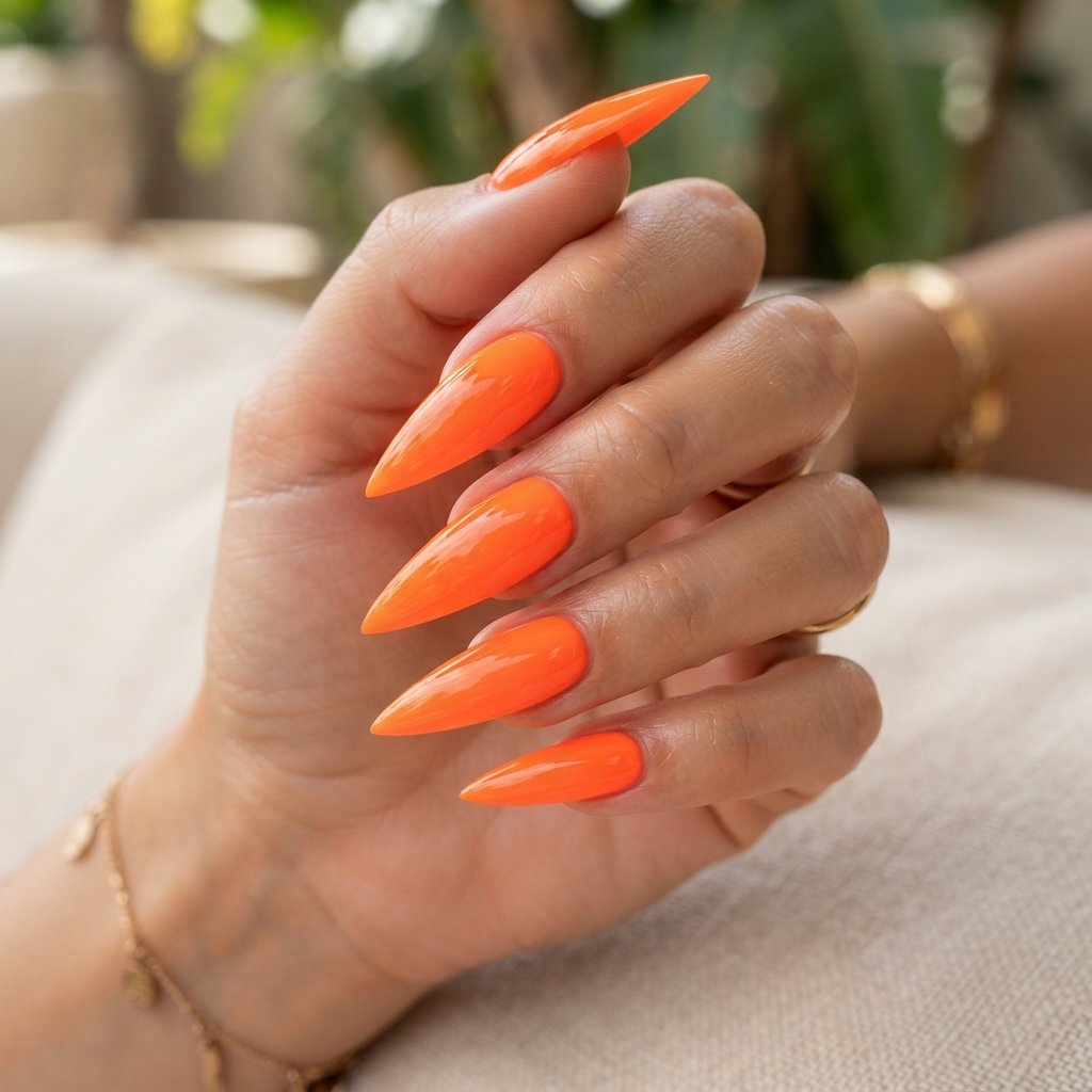  Neon Orange Stiletto