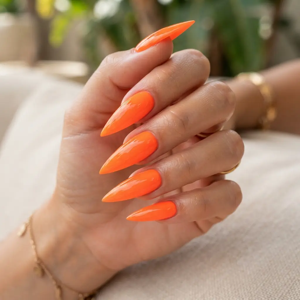  Neon Orange Stiletto