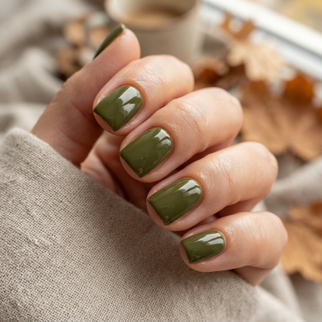  Olive Green Nails
