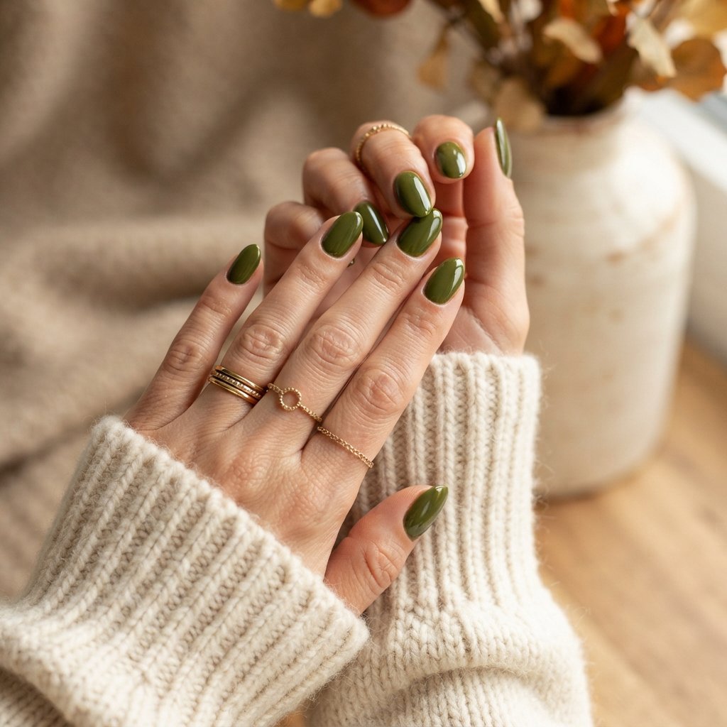 Olive Green Nails