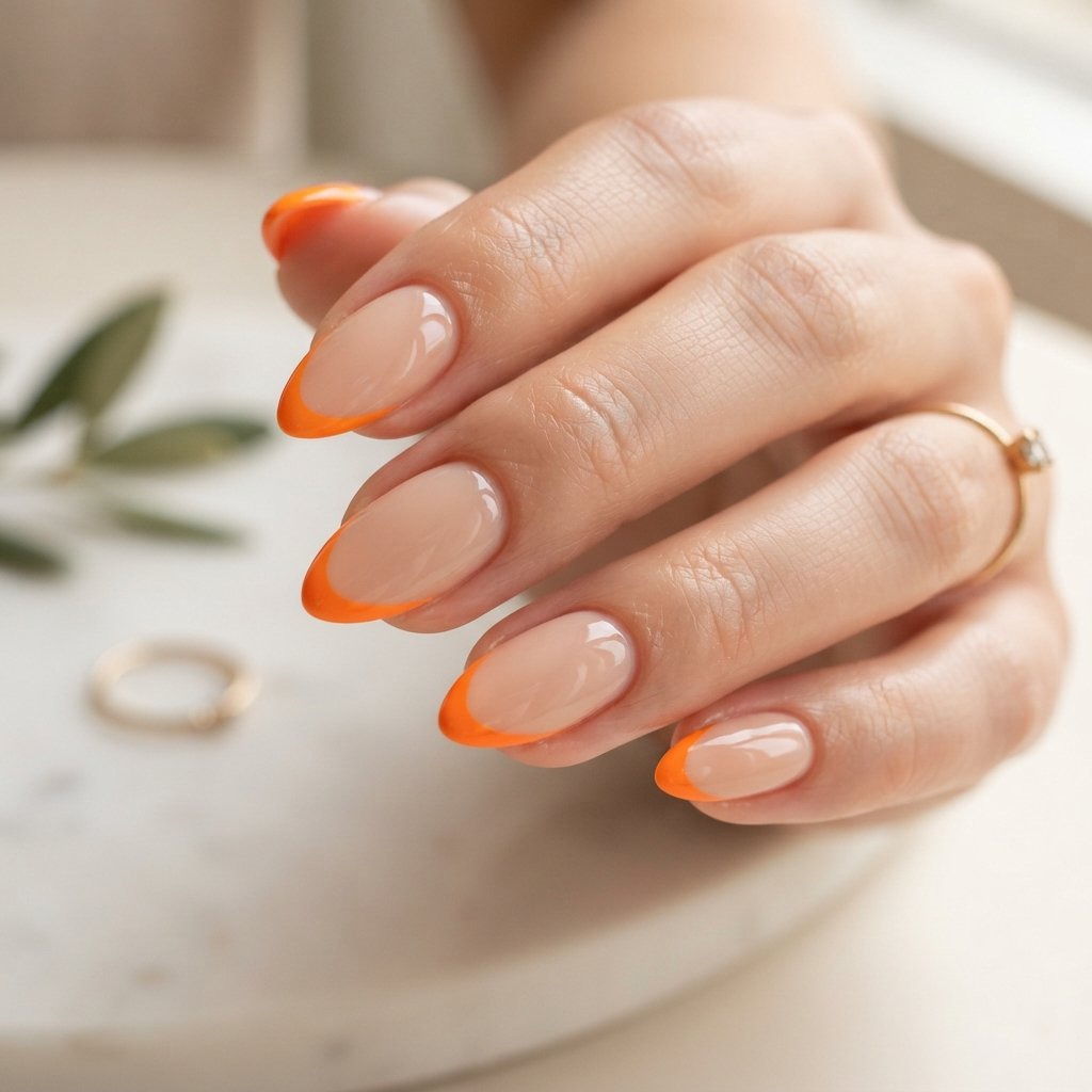  Orange French Tips