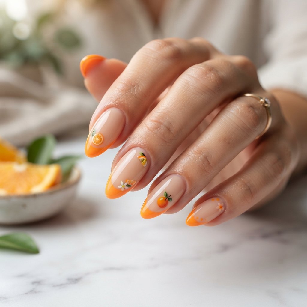 Orange French Tips