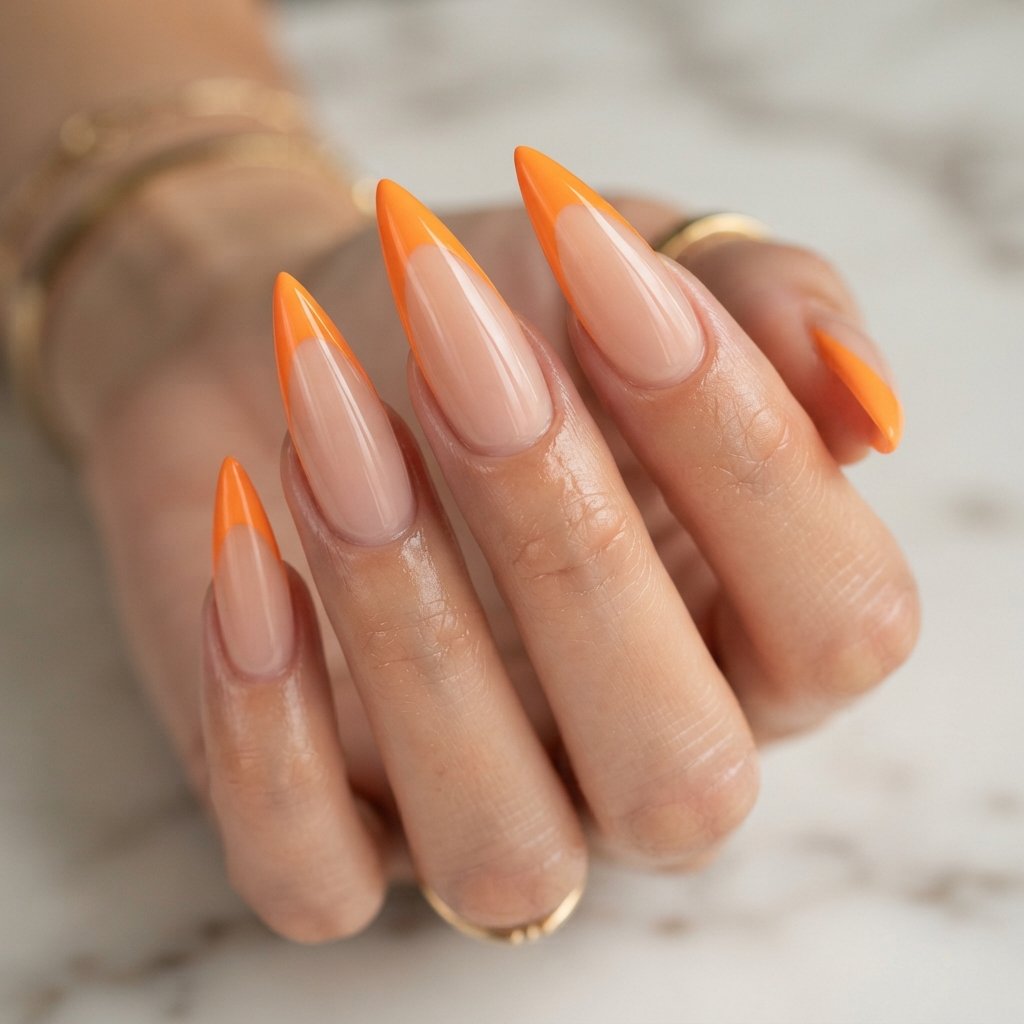 Orange French Tips