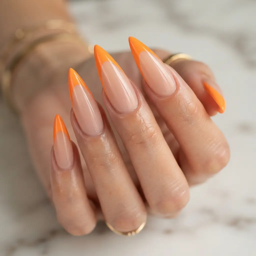 Orange French Tips