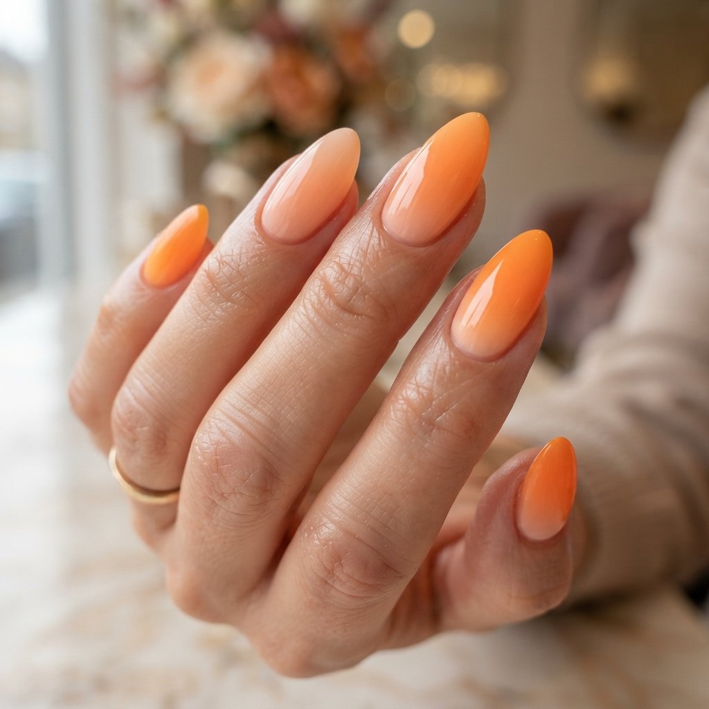  Orange Ombre Nails