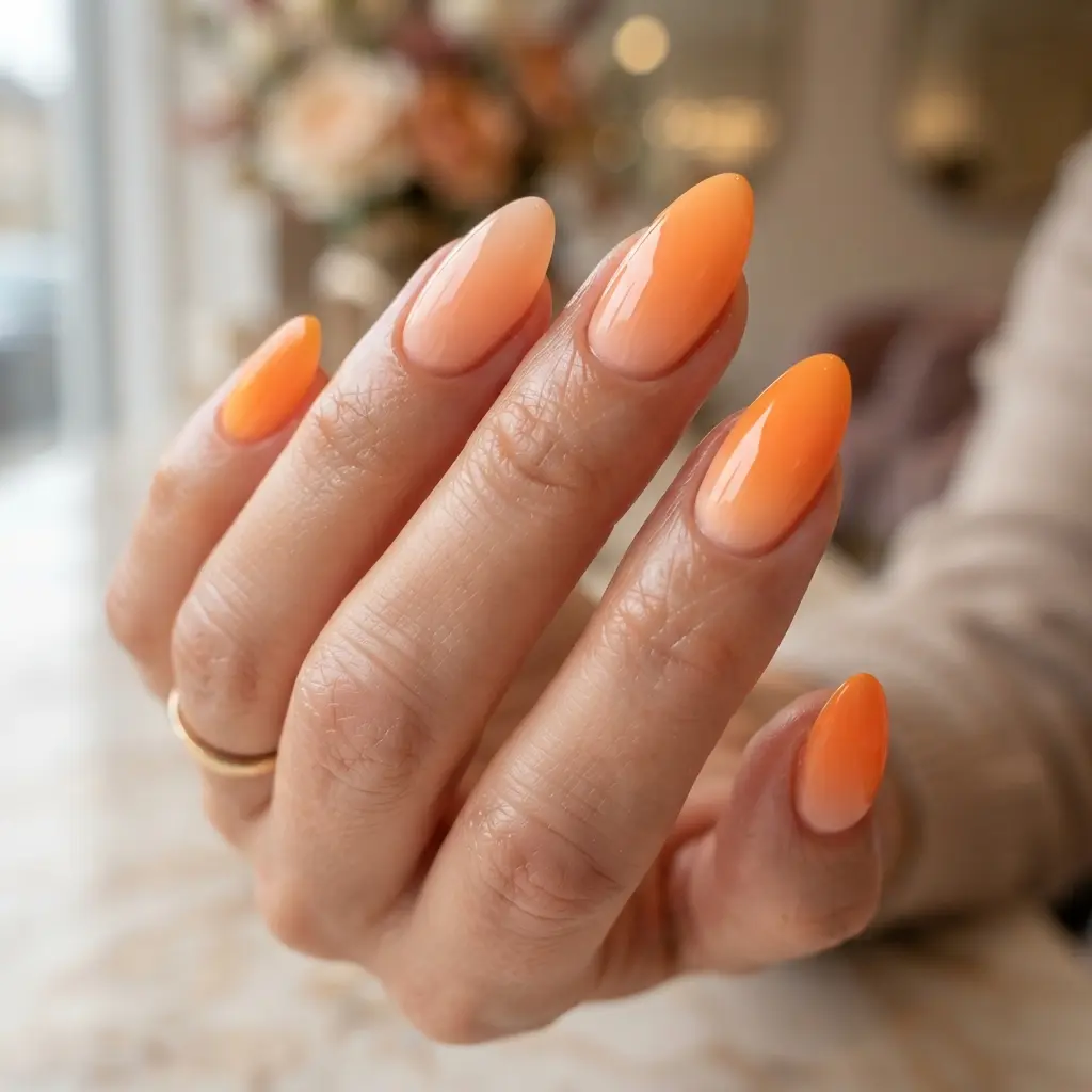 Orange Ombre Nails