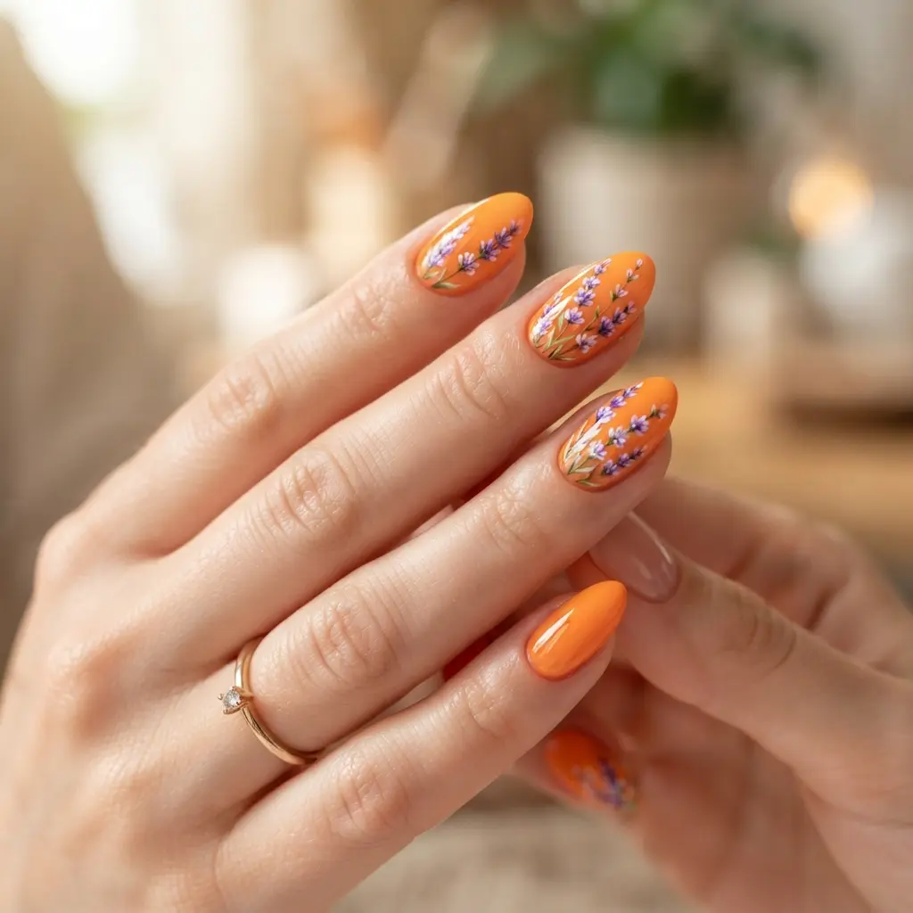 Orange and Lavender Flowers