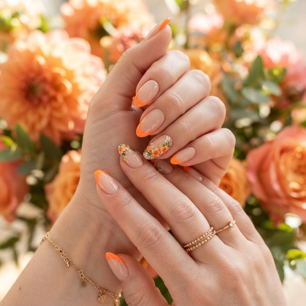 Orange Floral French