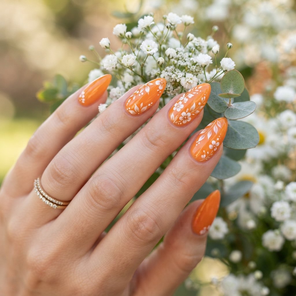  Orange Floral Details