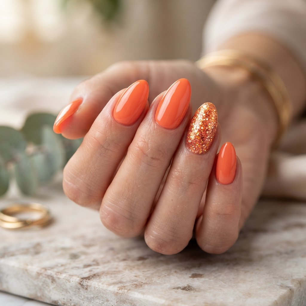 Orange Glitter Accent