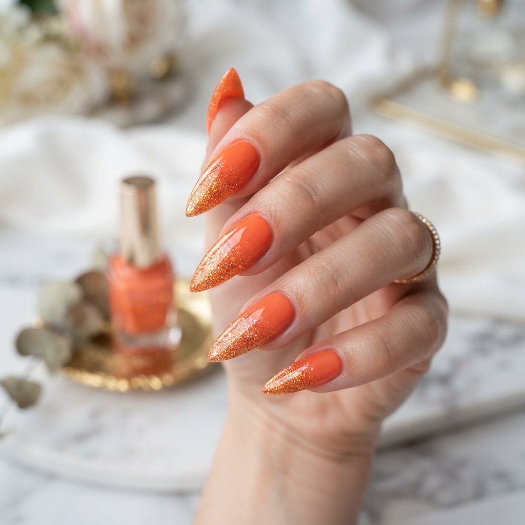  Orange Glitter Fade