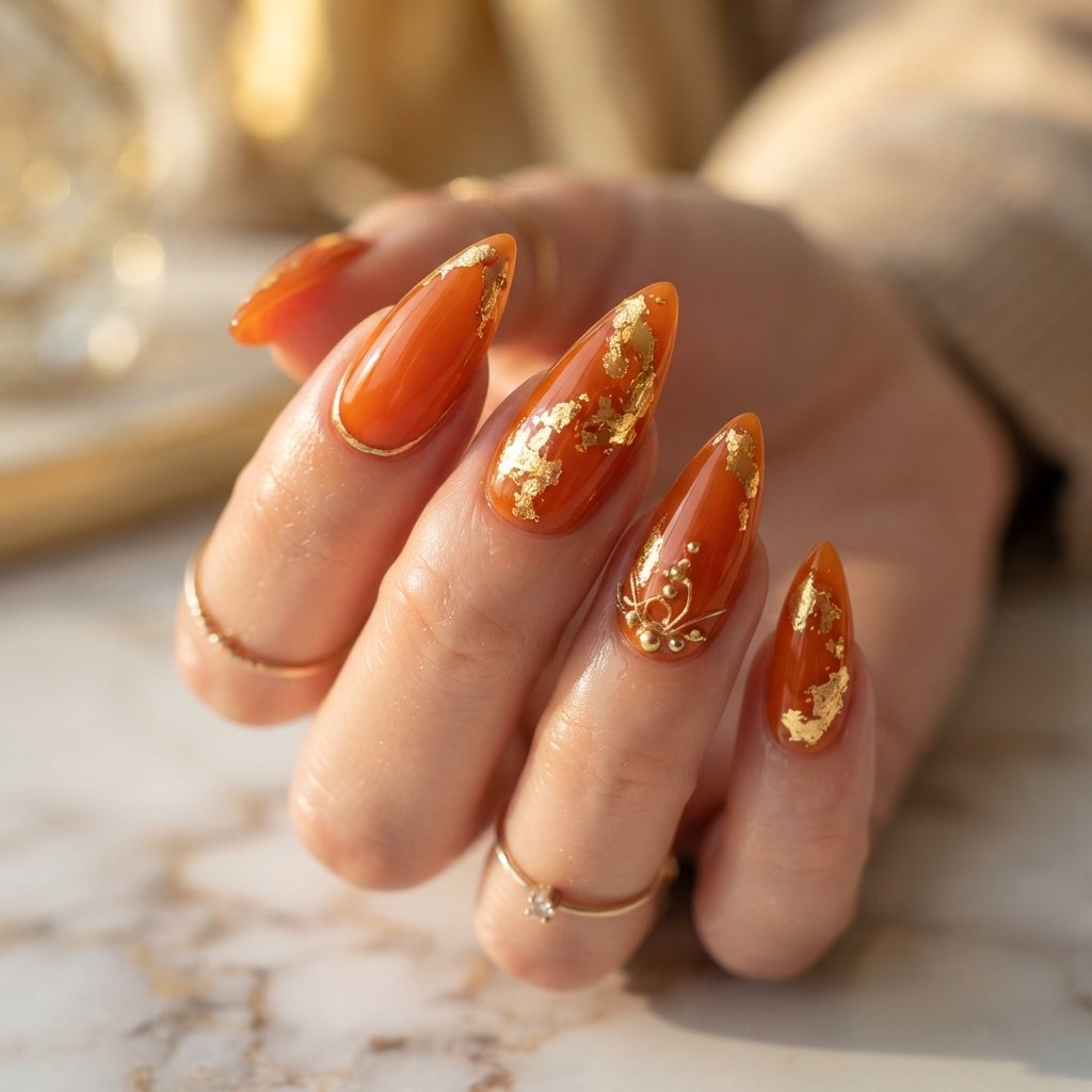 Orange Gold Foil