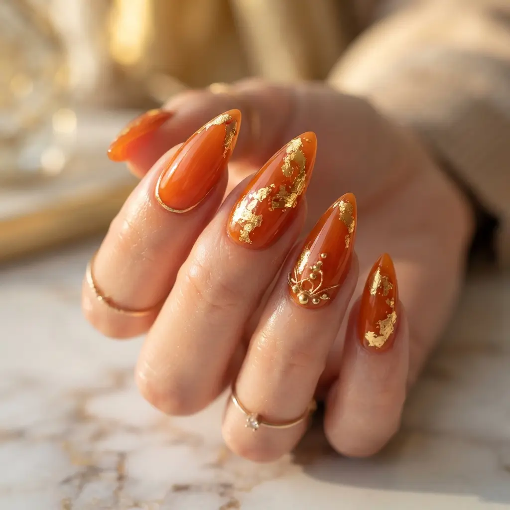Orange Gold Foil