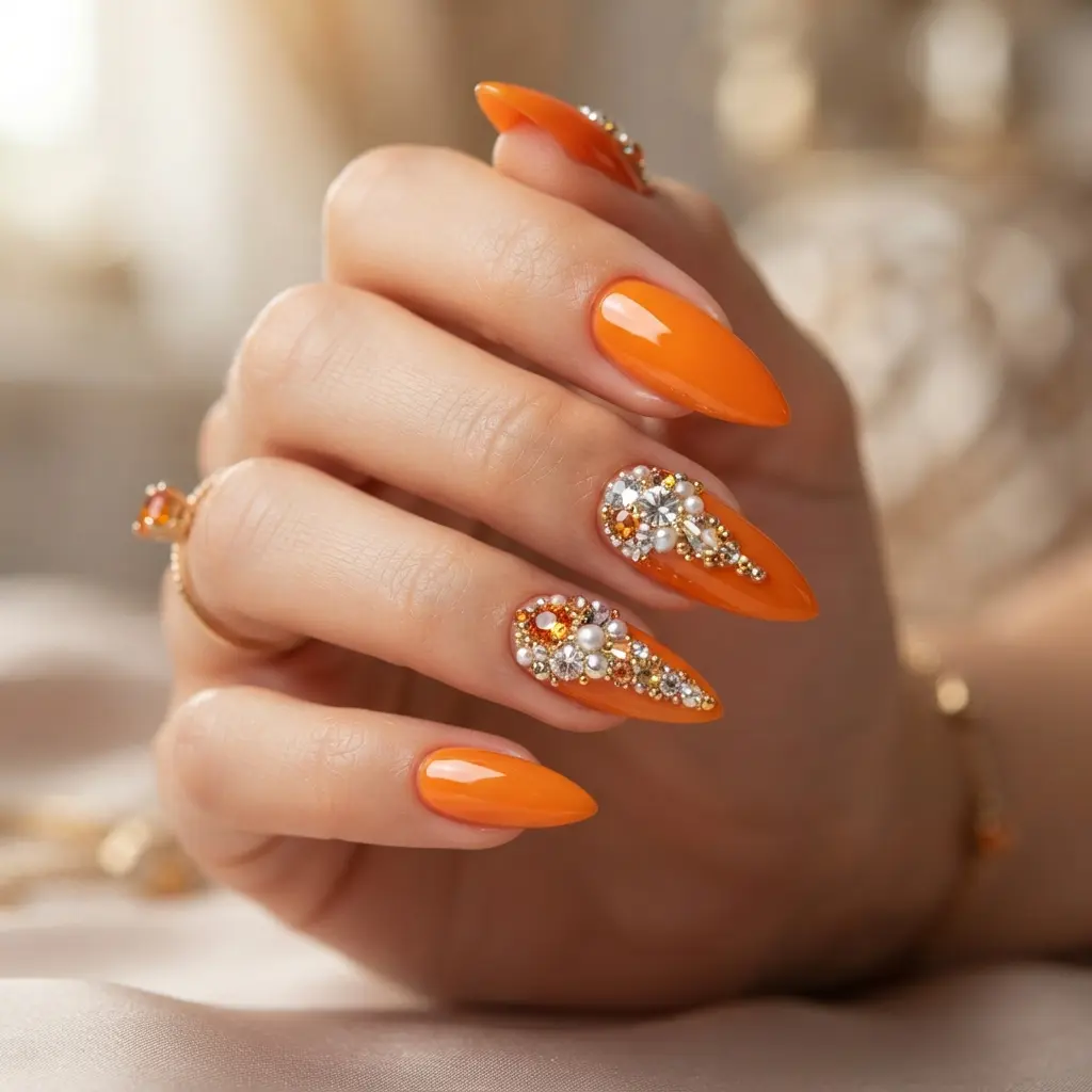  Orange Jewel Accent