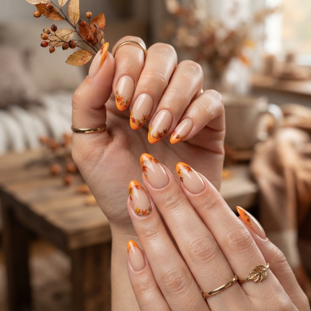  Orange Leaf Accent Tips