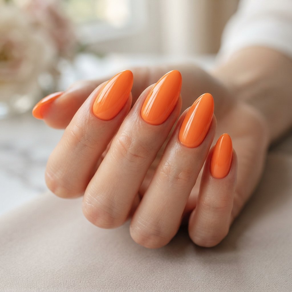 Timeless Simple Orange Nails