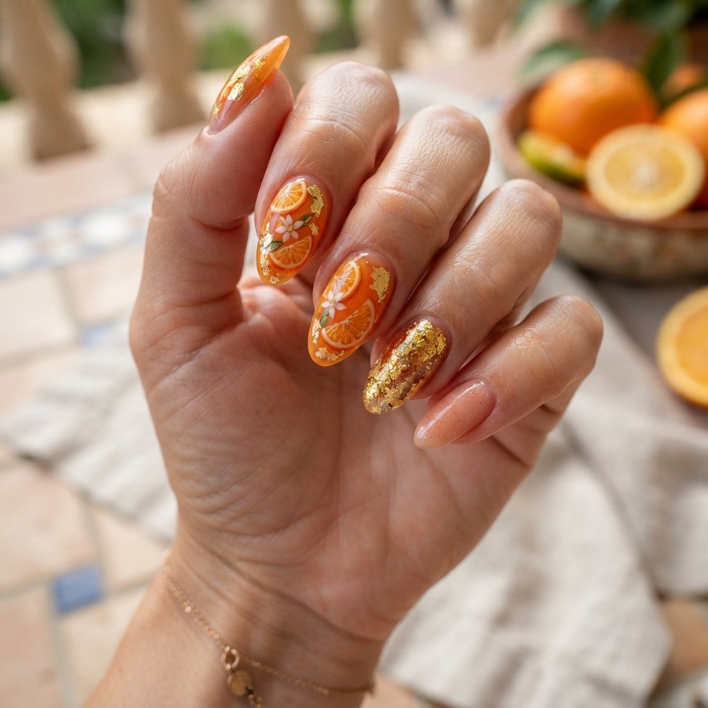  Orange with Gold Foil