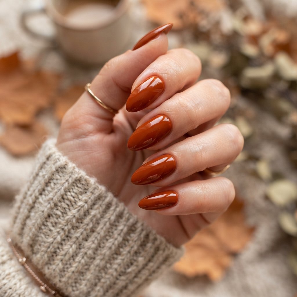 22 Fall Nail Inspiration Ideas You Need to Save Before Your Next Mani 15 Rust Orange Nails