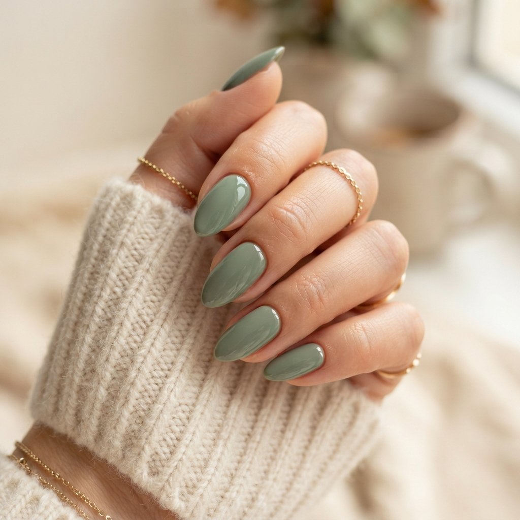 21 September Almond Nails That Make Your Hands Look Elegant 3 Soft Sage Almond Nails