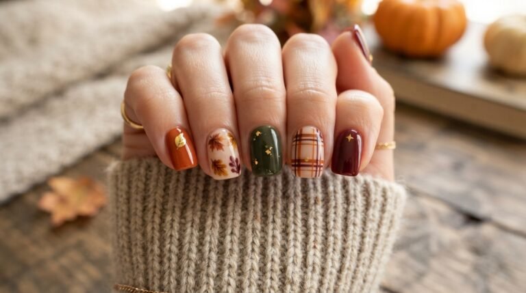 september nails designs short square