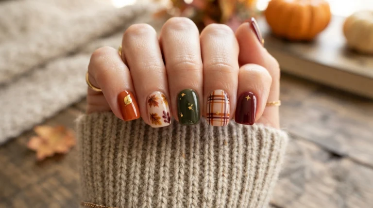 september nails designs short square