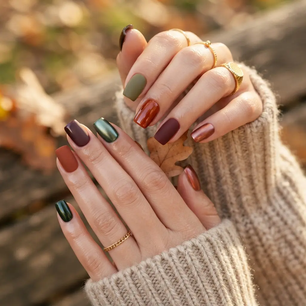 Timeless September Square Nails