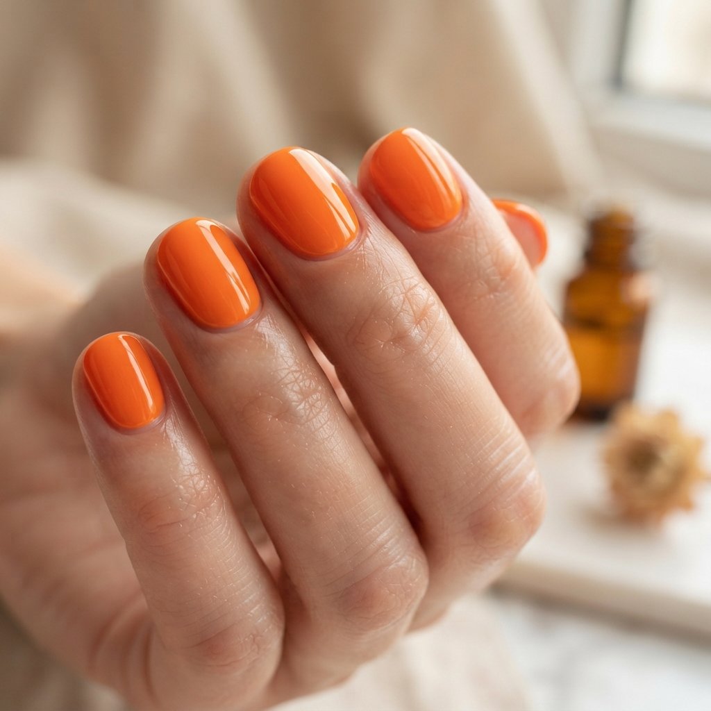  Short Orange Nails