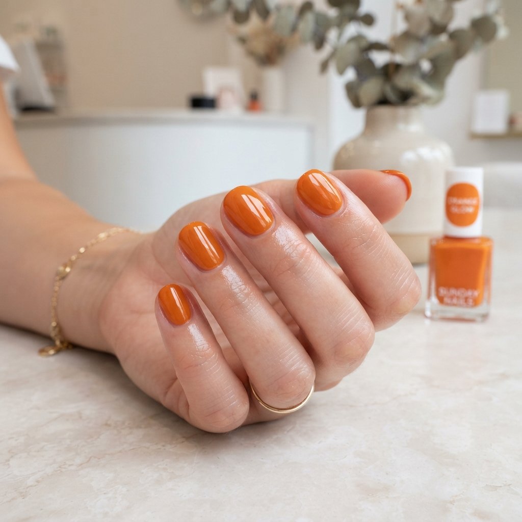  Short Orange Nails