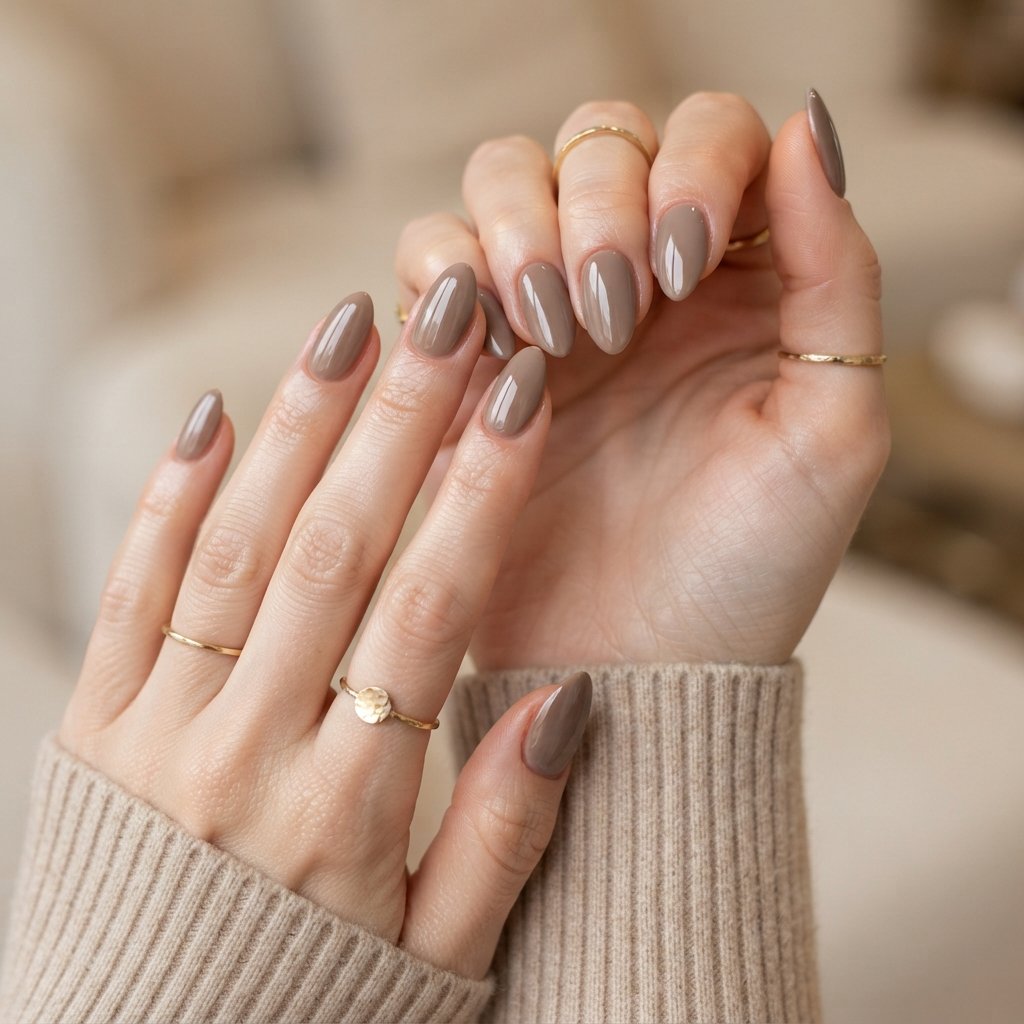  Taupe Almond Nails