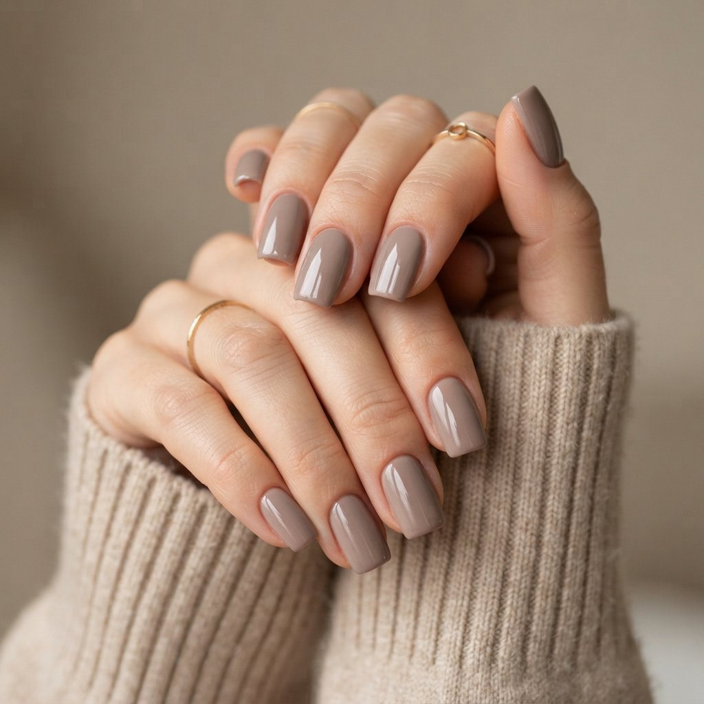 Taupe Square Nails