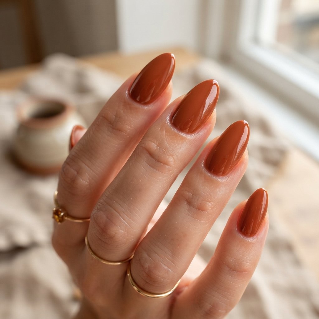 23 Simple Fall Nail Designs That Look Effortlessly Chic 13 Terracotta Nails