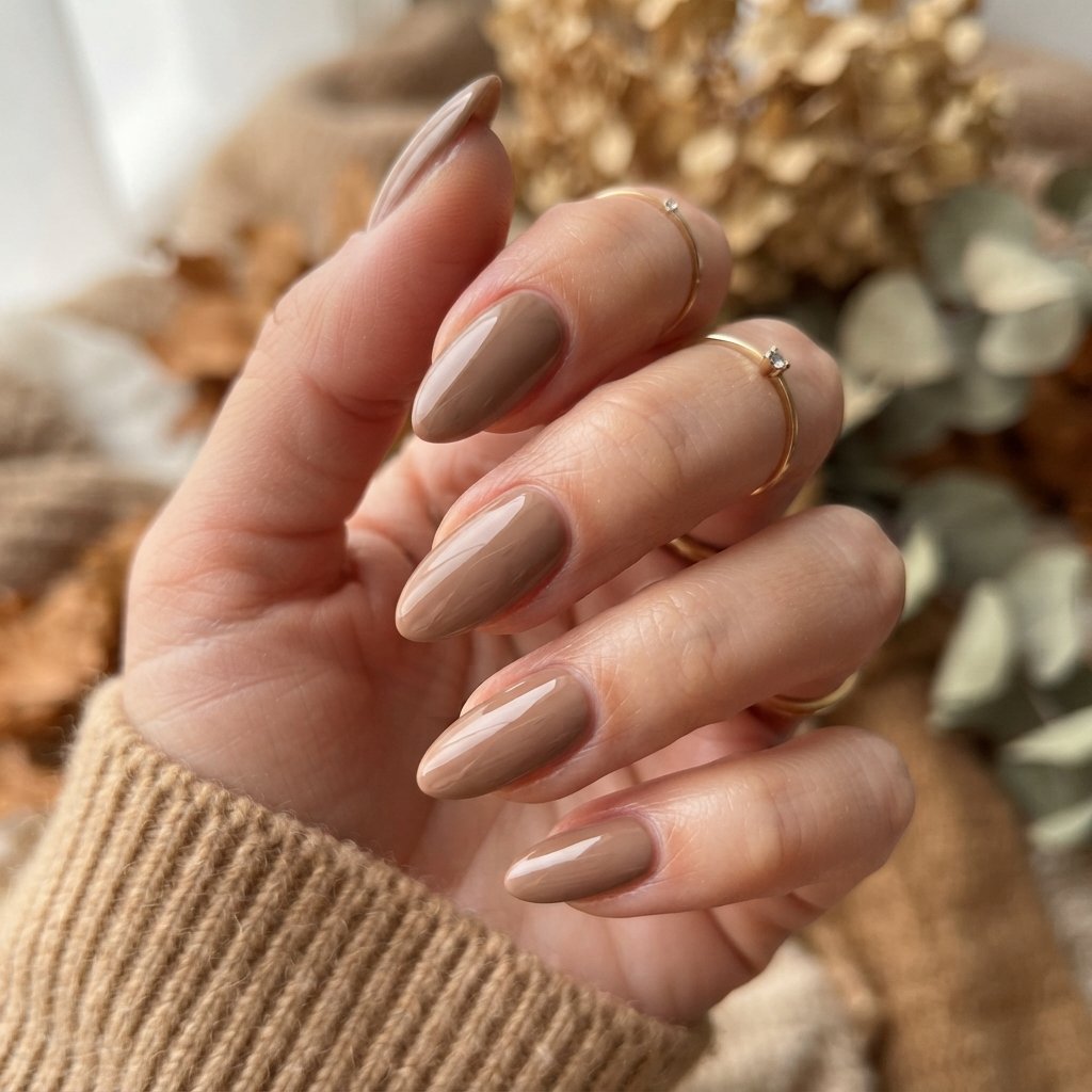 23 Simple Fall Nail Designs That Look Effortlessly Chic 17 Warm Taupe Nails