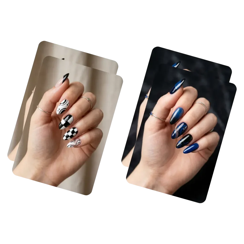 Home 7 White and blue nails