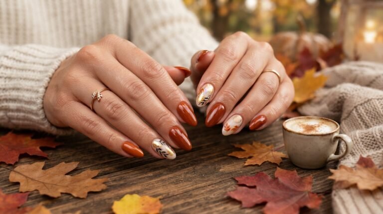 fall nails acrylic