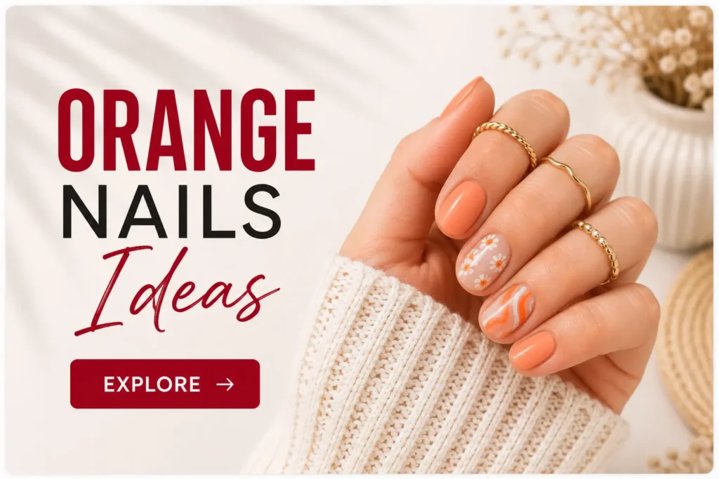 Home 15 orange nails ideas