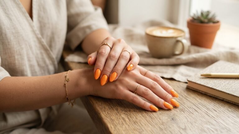 orange nails aesthetic