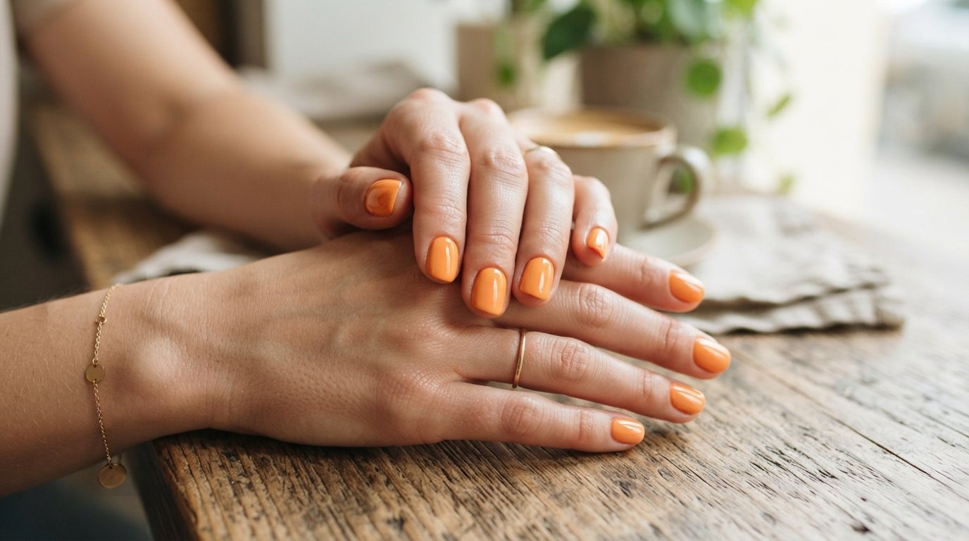 orange nails simple