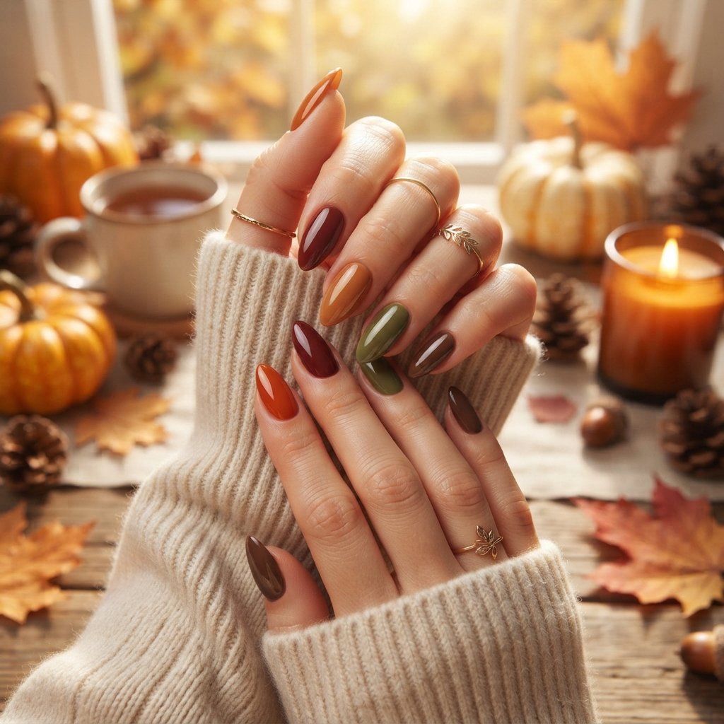 20 Almond Shape Fall Nail Designs That Look Elegant Every Time 21 Timeless Autumn Almond Nails
