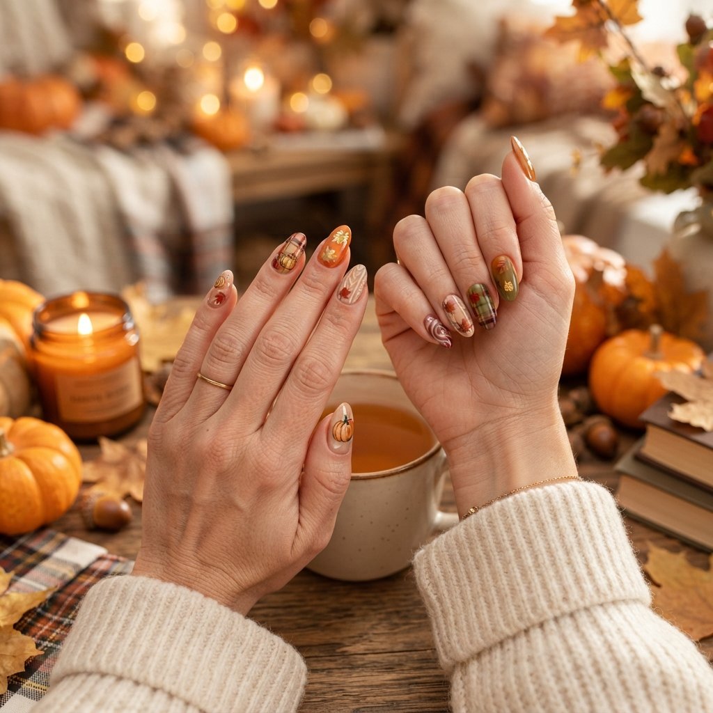 Timeless Playful Autumn Nails