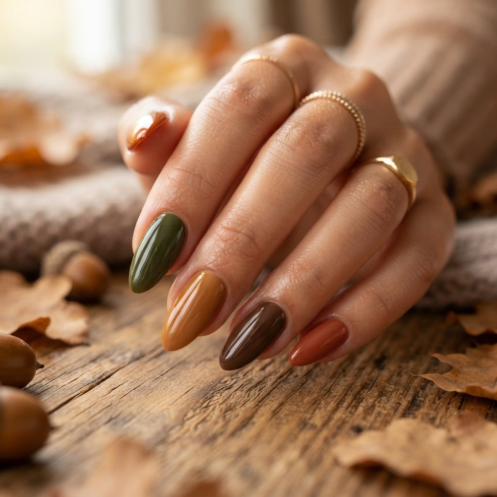 25 Easy Fall Nail Designs Anyone Can Recreate 24 Mixed Autumn Shades