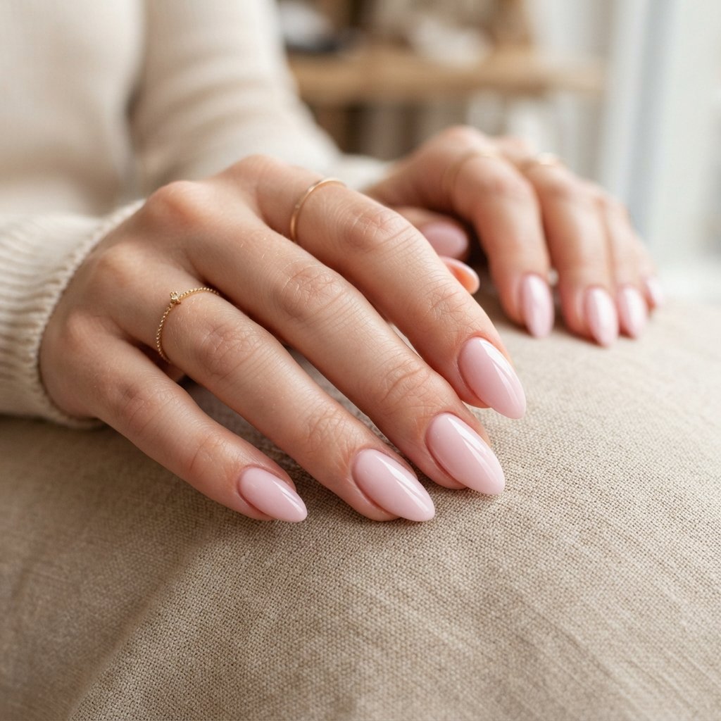 Baby Pink Almond Nails