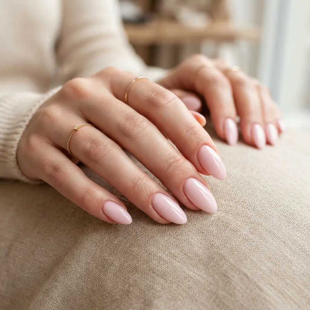 21 Pink Almond Nails You'll Be Obsessed With 3 Baby Pink Almond Nails